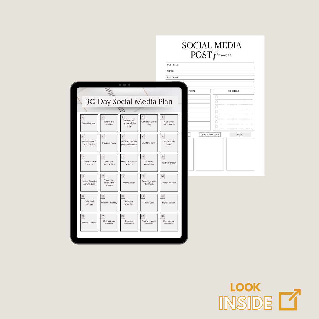 Social Media Content Planning Sheets
